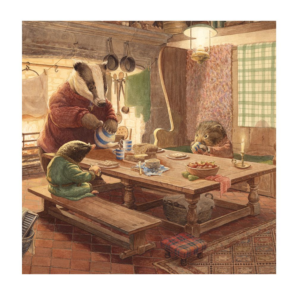 Wind in the Willows - Badger's Kitchen Blank Greeting Card with Envelope - Bee's Emporium