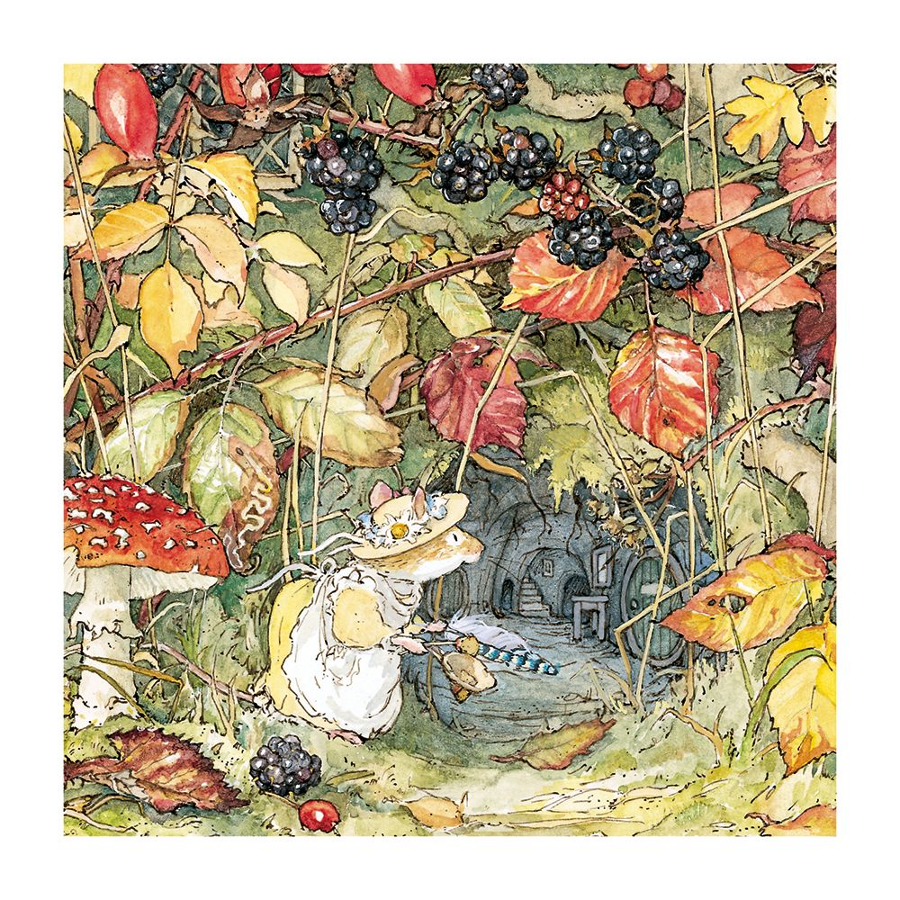Brambly Hedge - I Wonder If Anyone Lives Down There? Blank Greeting Card with Envelope