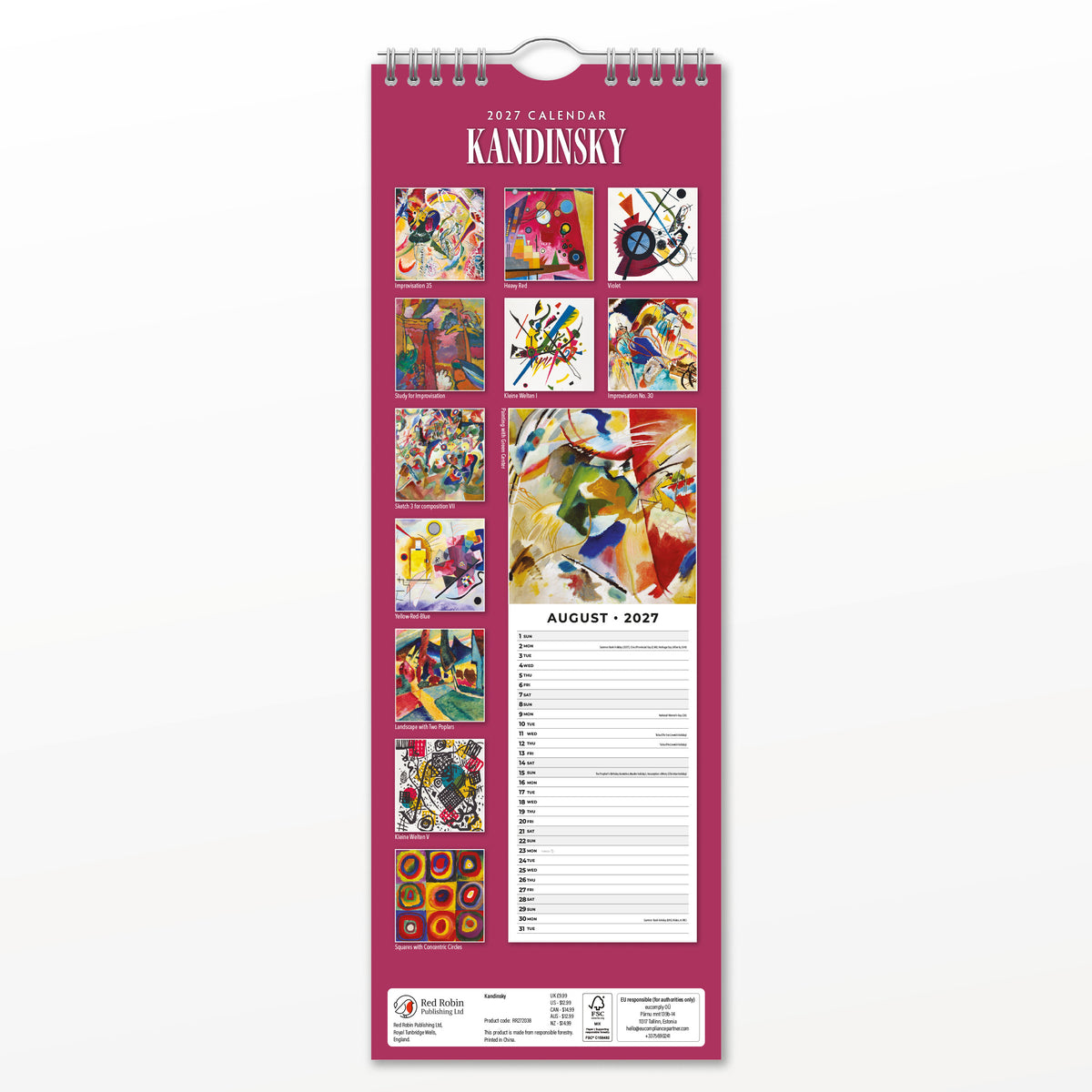 Kandinsky 2027 Slim Wall Calendar
