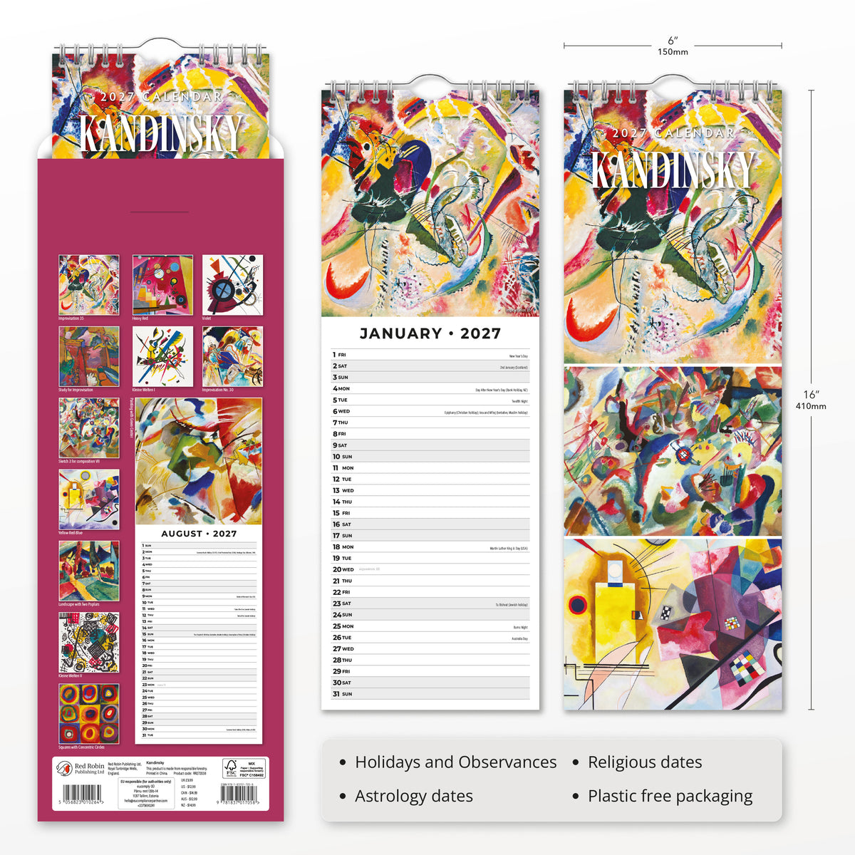 Kandinsky 2027 Slim Wall Calendar