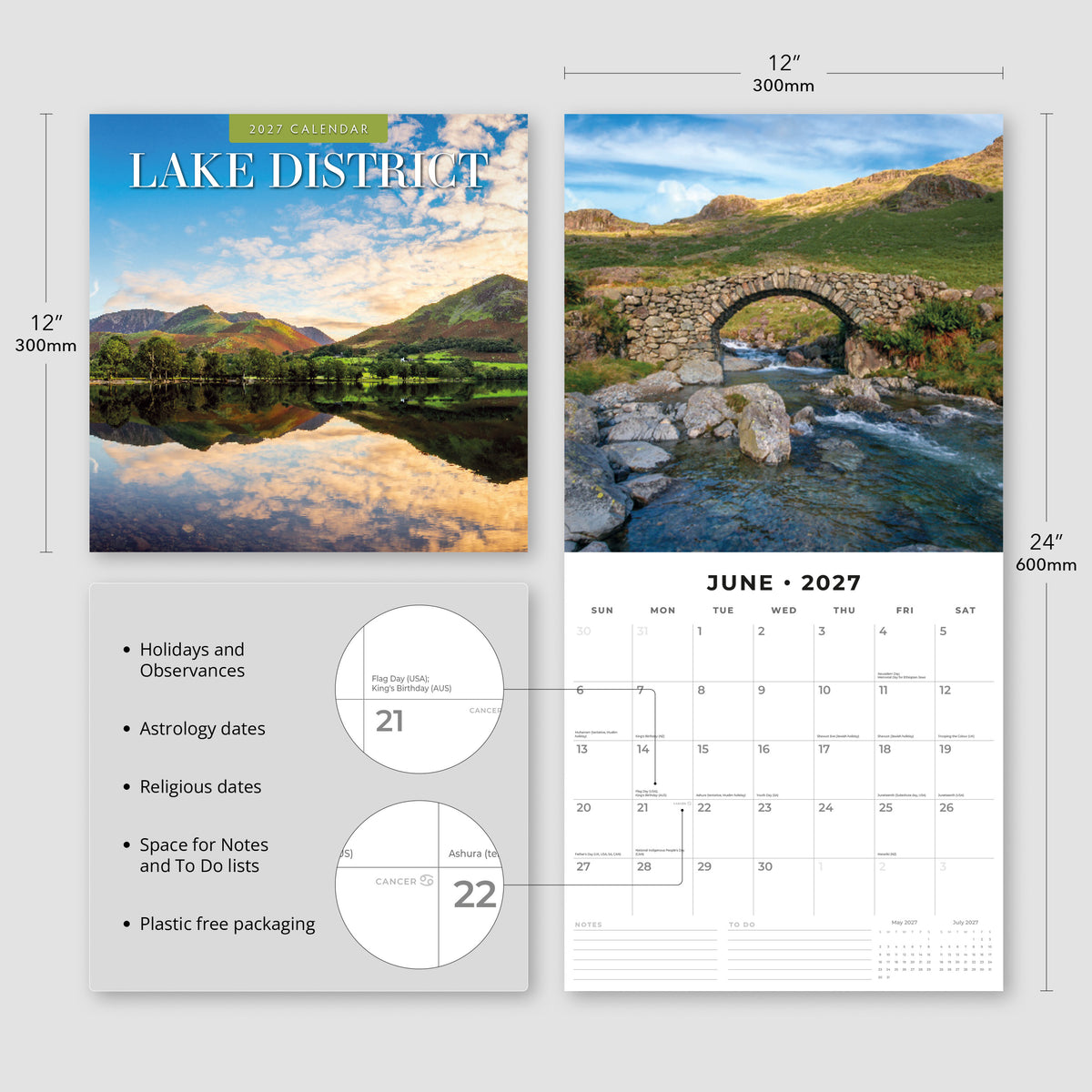 Lake District 2027 Square Wall Calendar