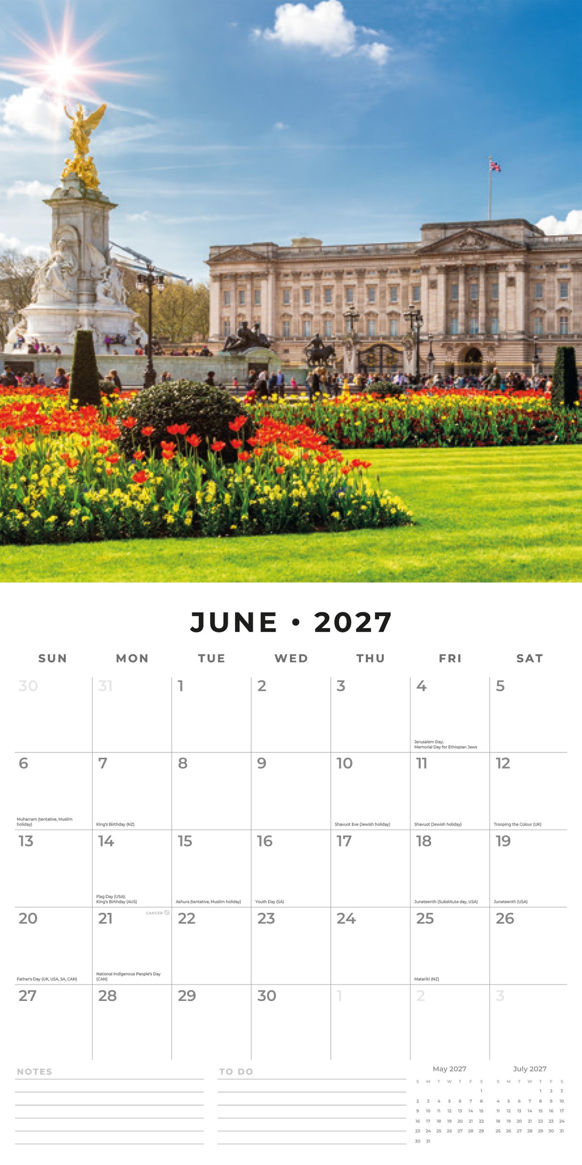 London 2027 Square Wall Calendar