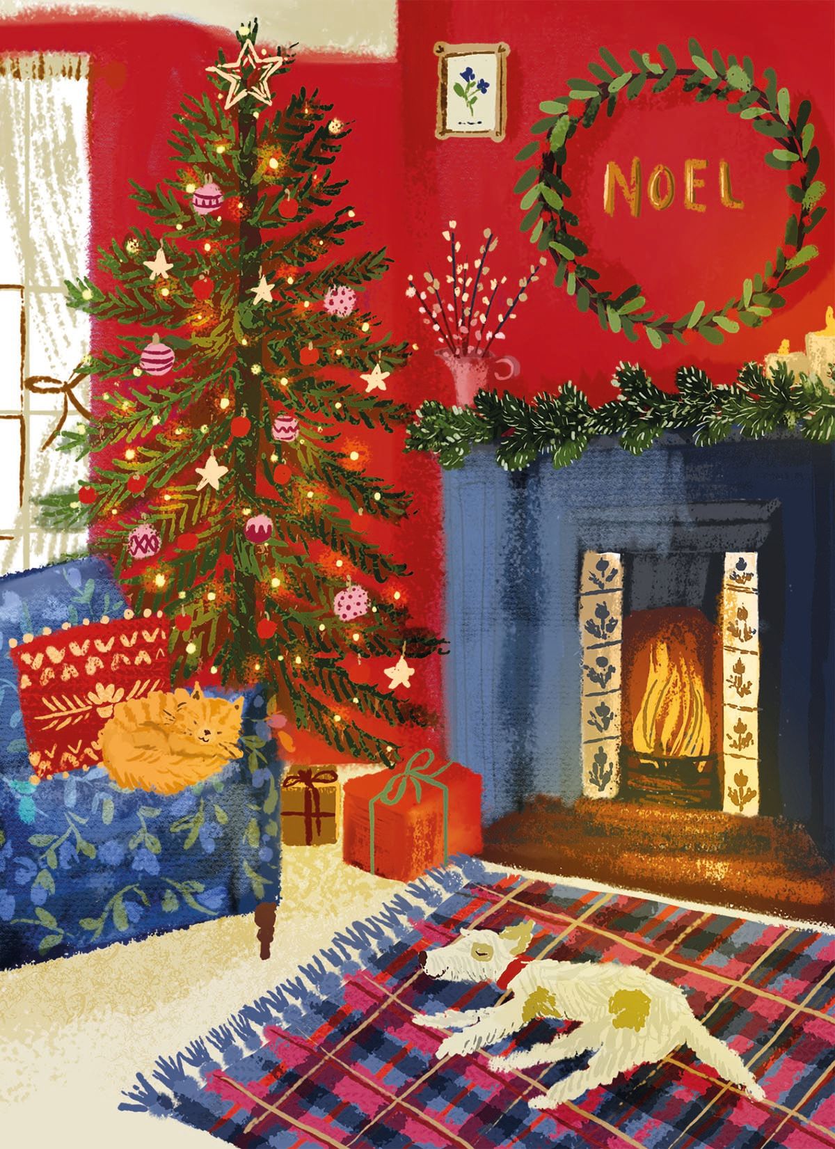 Cosy Afternoon Nap by Laura Coleman Pack of 8 Charity Christmas Cards