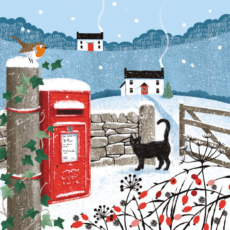 Postbox Friends by Mikki Butterley Pack of 8 Charity Christmas Cards