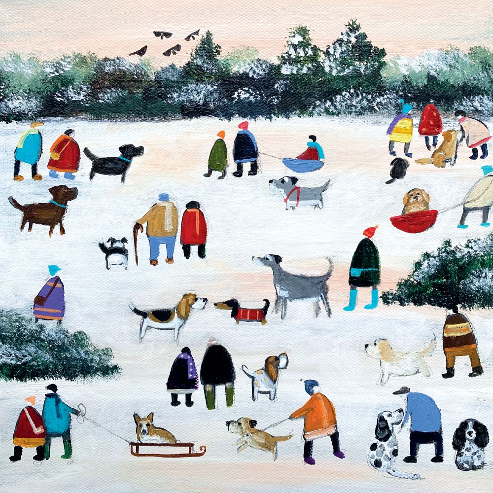 A Walk in the Snow by Louise Rawlings Pack of 5 Charity Christmas Cards - Bee's Emporium