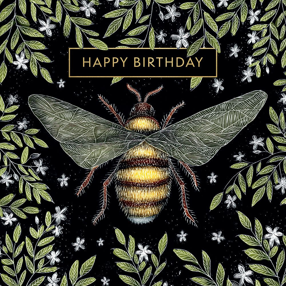 Catherine Rowe - Honey Bee Happy Birthday Greeting Card with Envelope - Bee's Emporium