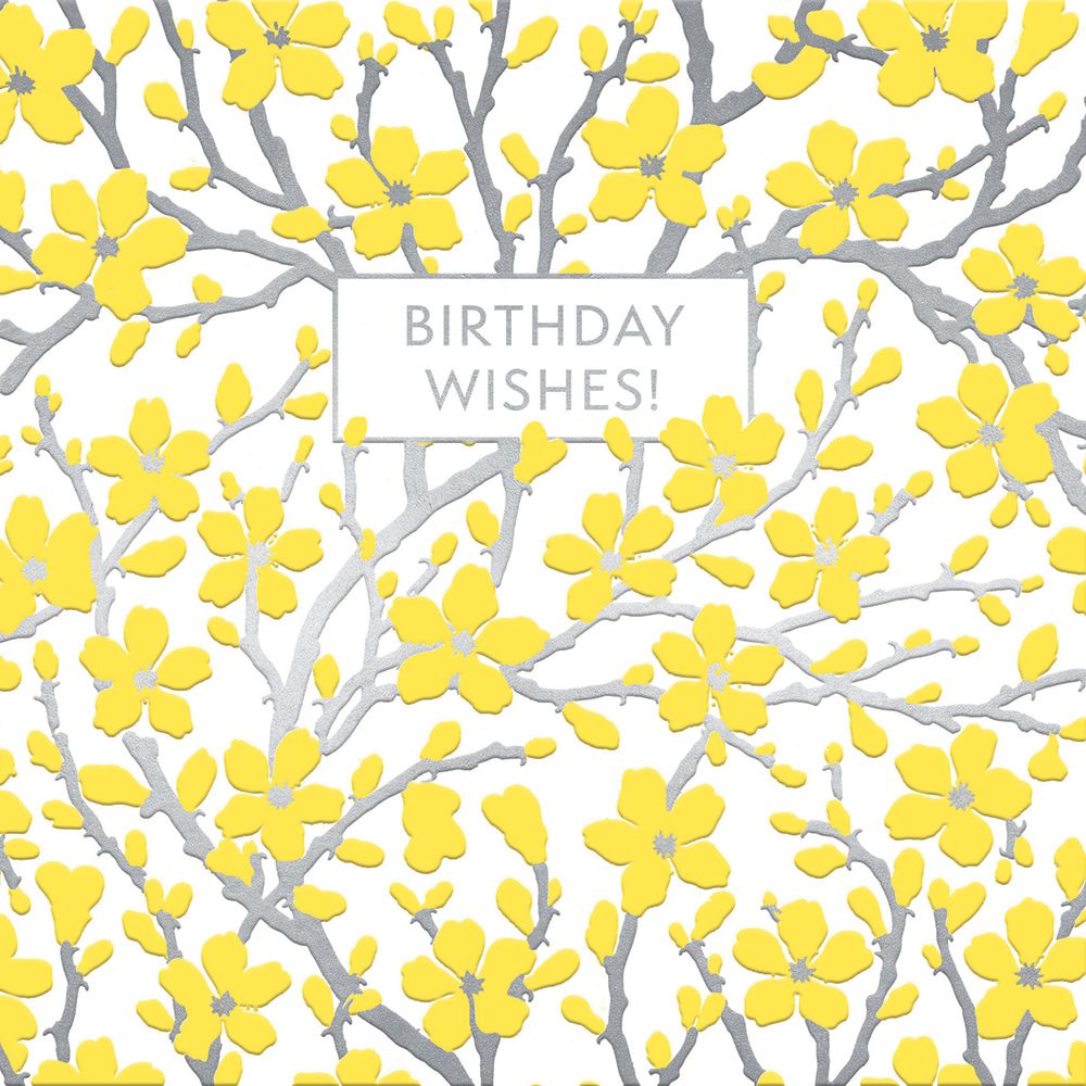 V&A Almond Blossom Birthday Wishes Greeting Card with Envelope - Bee's Emporium