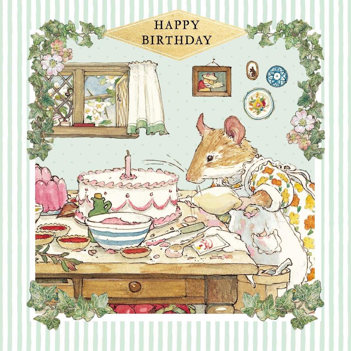 Brambly Hedge - Picnic Preparations Birthday Greeting Card with Envelope