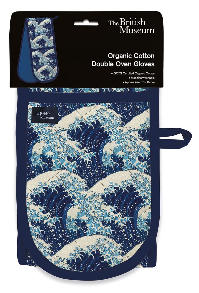 The British Museum The Great Wave Organic Cotton Double Oven Gloves