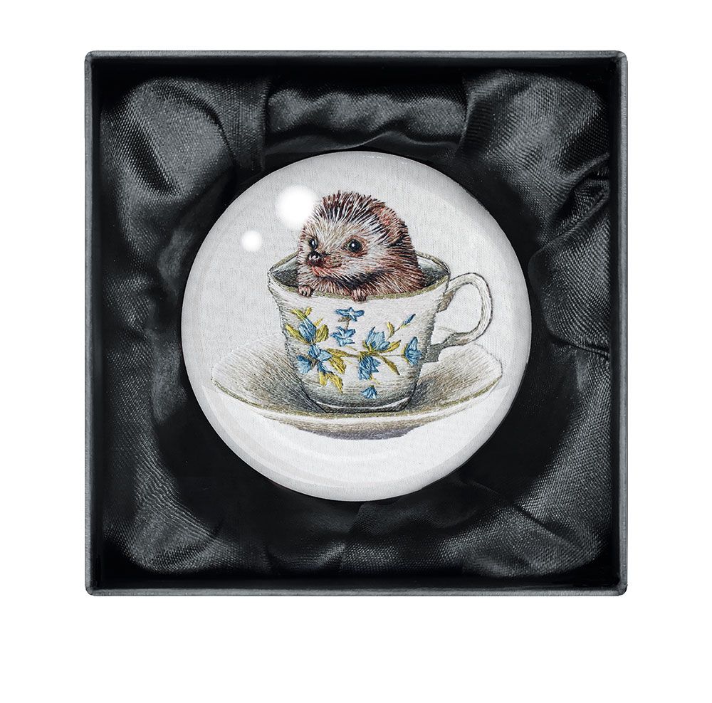 Emillie Ferris Baby Hedgehog Crystal Dome Paperweight - Bee's Emporium