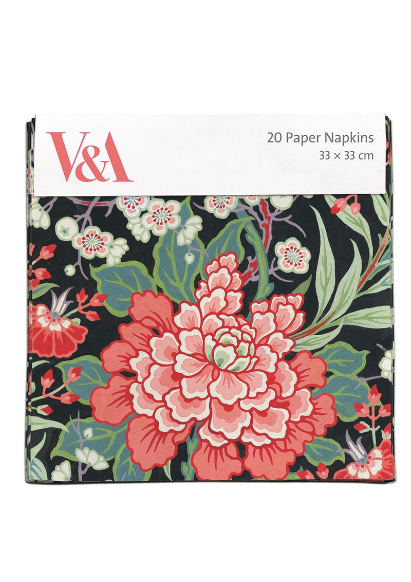 V&A Peony & Prunus Butterfield Floral Pack of 20 Paper Napkins
