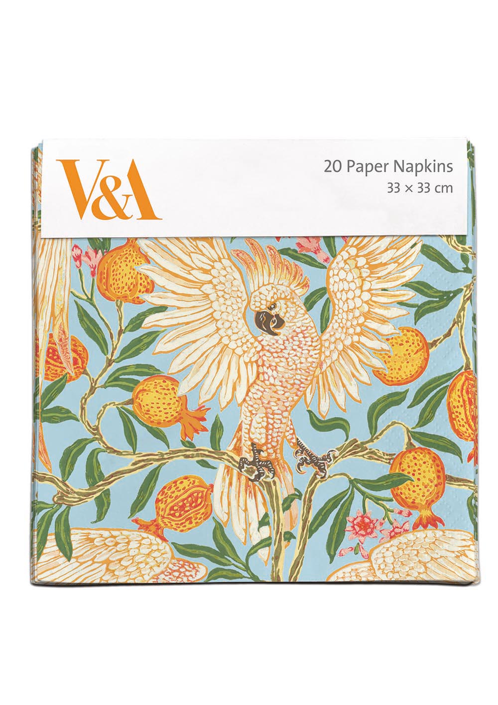 V&A Cockatoo and Pomegranate Pack of 20 Paper Napkins - Bee's Emporium