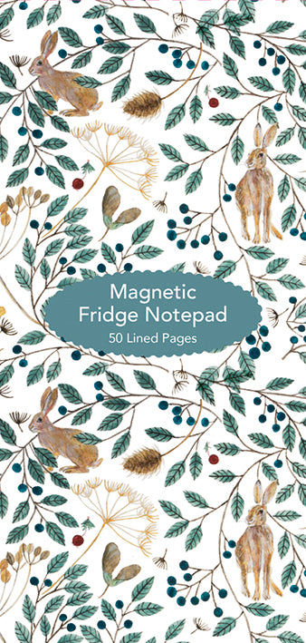 Dee Hardwicke Hares & Berries Magnetic Fridge Notepad - Bee's Emporium