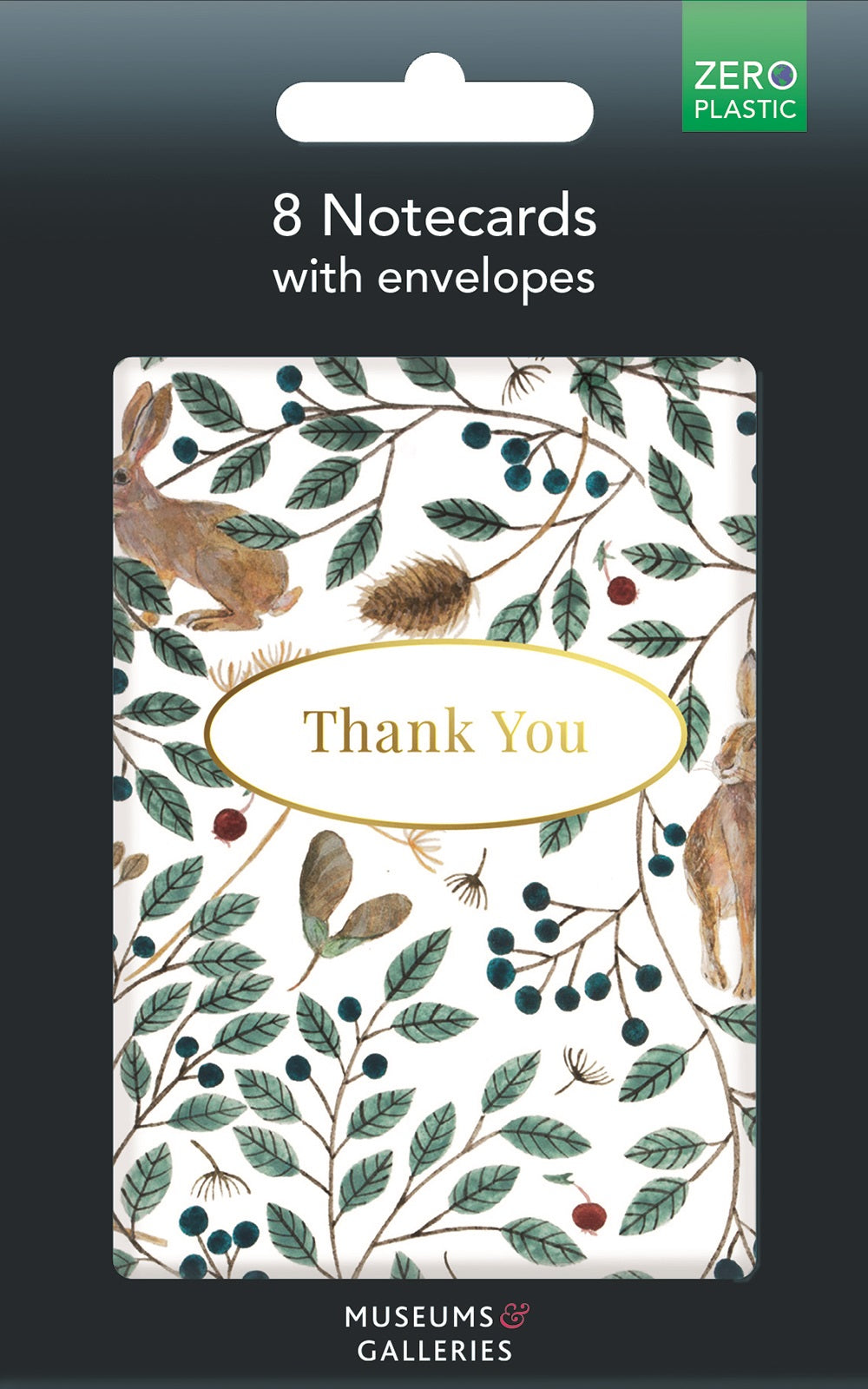 Hares and Berries 8 - Thank You Notecards & Envelopes - Bee's Emporium