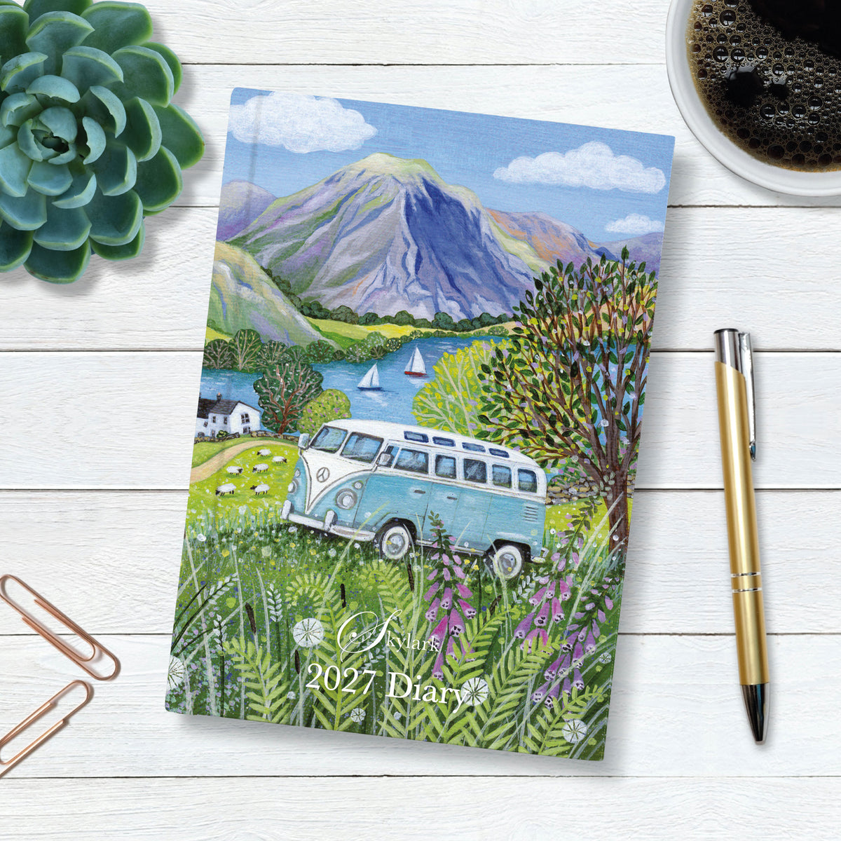Skylark - Campervan by Lucy Grossmith 2027 A5 Padded Diary