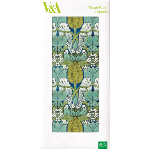 V&A Voysey The Owl Pack of 4 Sheets of Tissue Paper