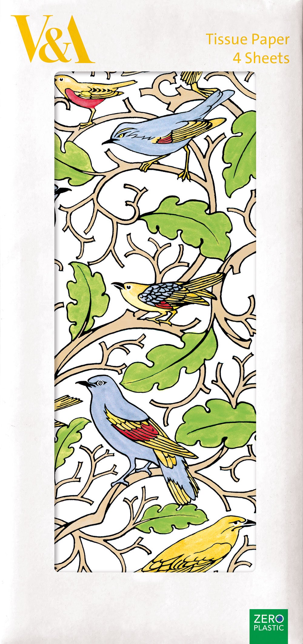 V&A Voysey Birds Pack of 4 Sheets of Tissue Paper