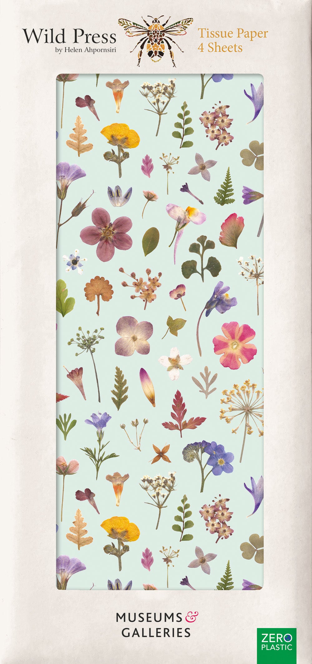 Wild Press Mint Meadow by Helen Ahpornsiri Pack of 4 Sheets of Tissue Paper - Bee's Emporium