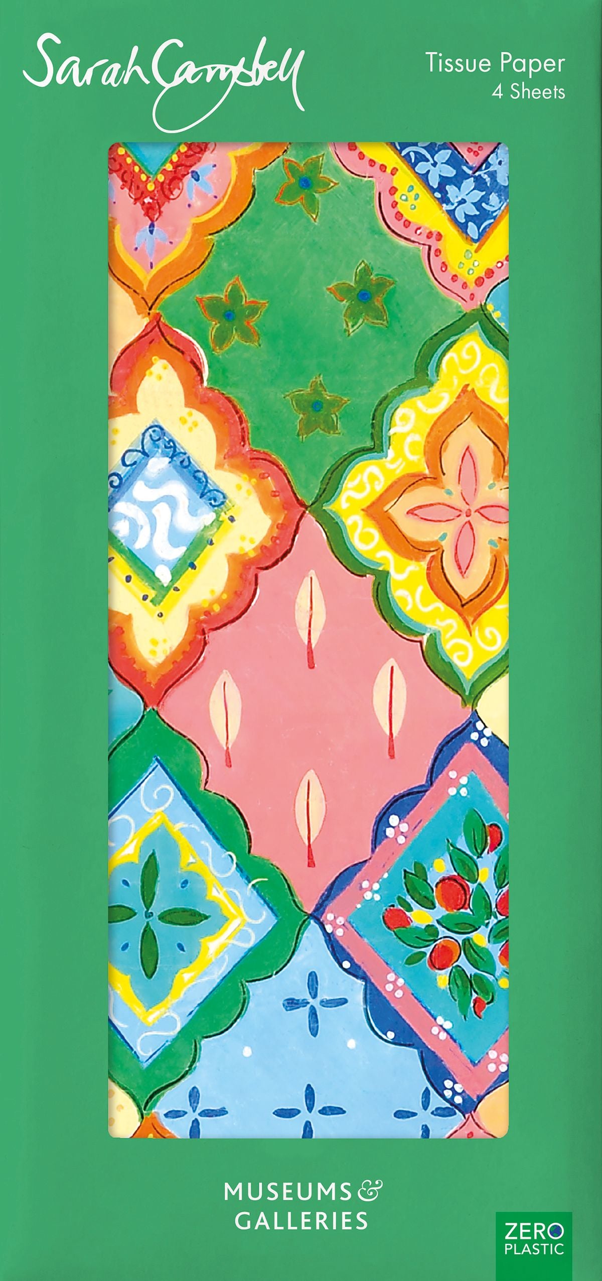 Sarah Campbell Moroccan Tiles Pack of 4 Sheets of Tissue Paper - Bee's Emporium