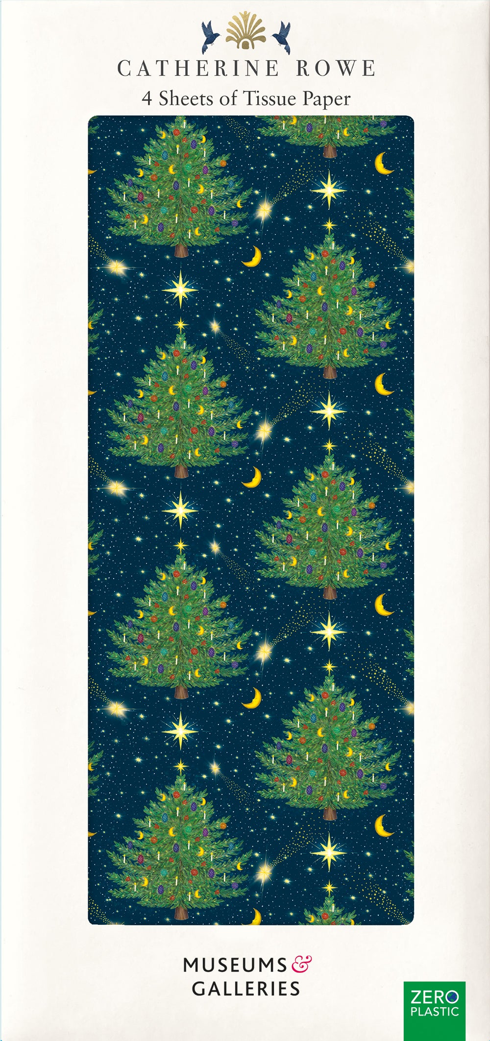 Celestial Christmas by Catherine Rowe Trees Pack of 4 Sheets of Festive Tissue Paper - Bee's Emporium