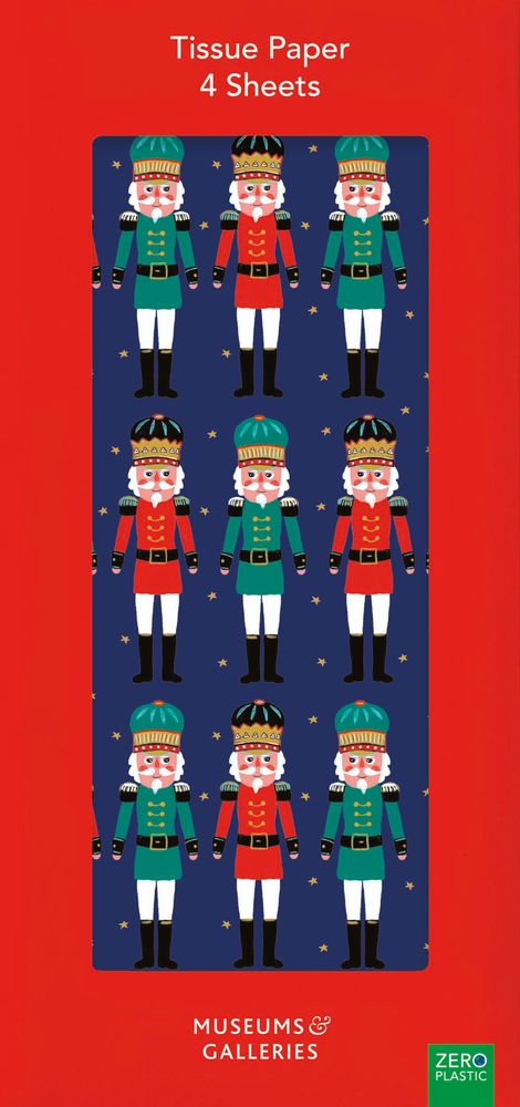 Nutcracker Pack of 4 Sheets of Festive Tissue Paper