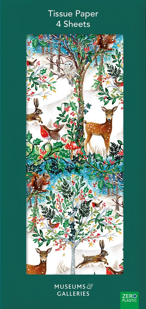 Winter Forest Glade by Jo Spicer Pack of 4 Sheets of Festive Tissue Paper - Bee's Emporium
