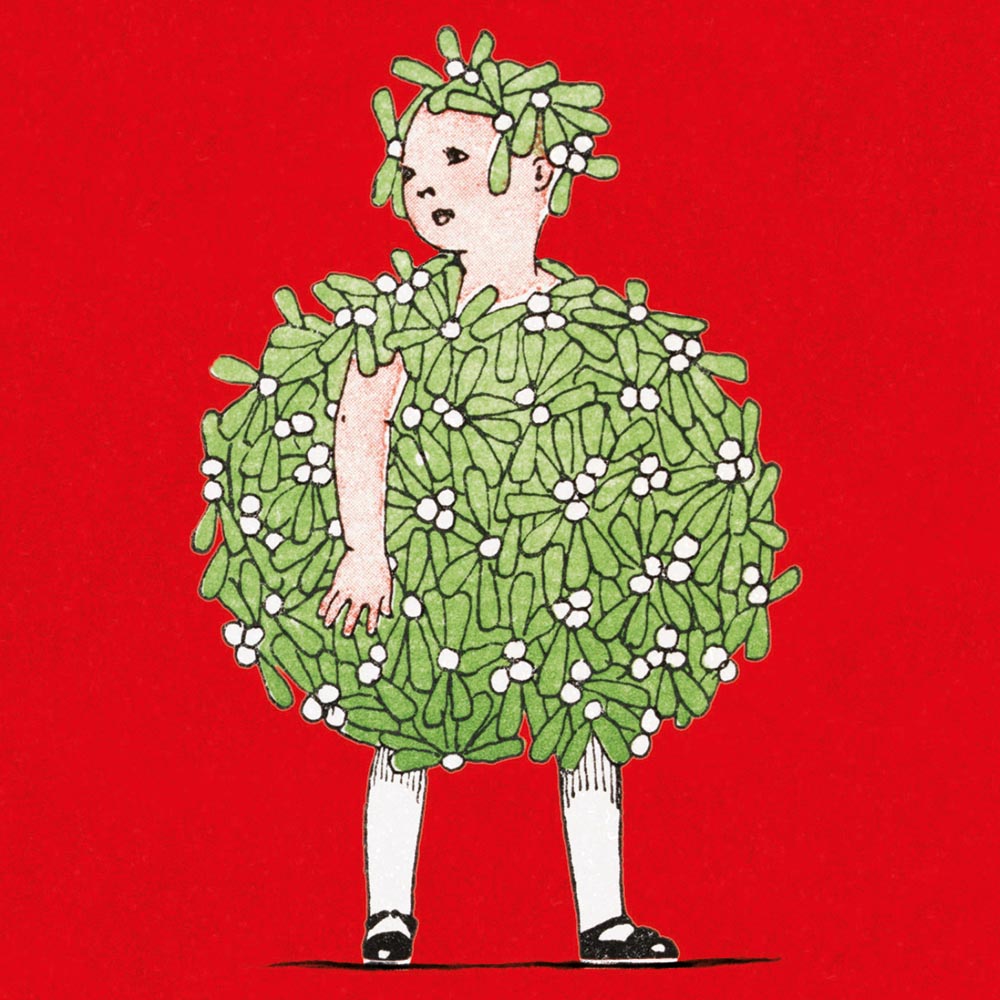 V&A Mistletoe Girl Pack of 8 Christmas Cards - Bee's Emporium