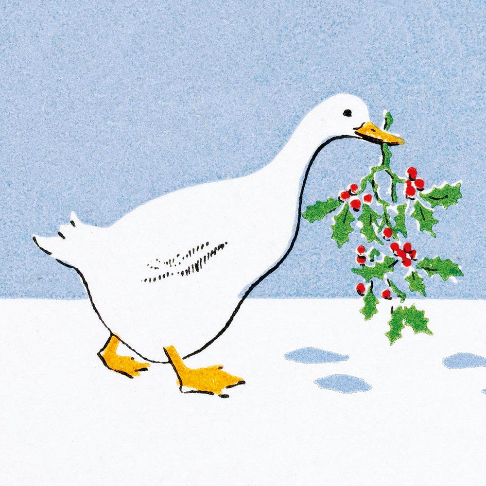V&A Holly Goose Pack of 8 Christmas Cards - Bee's Emporium