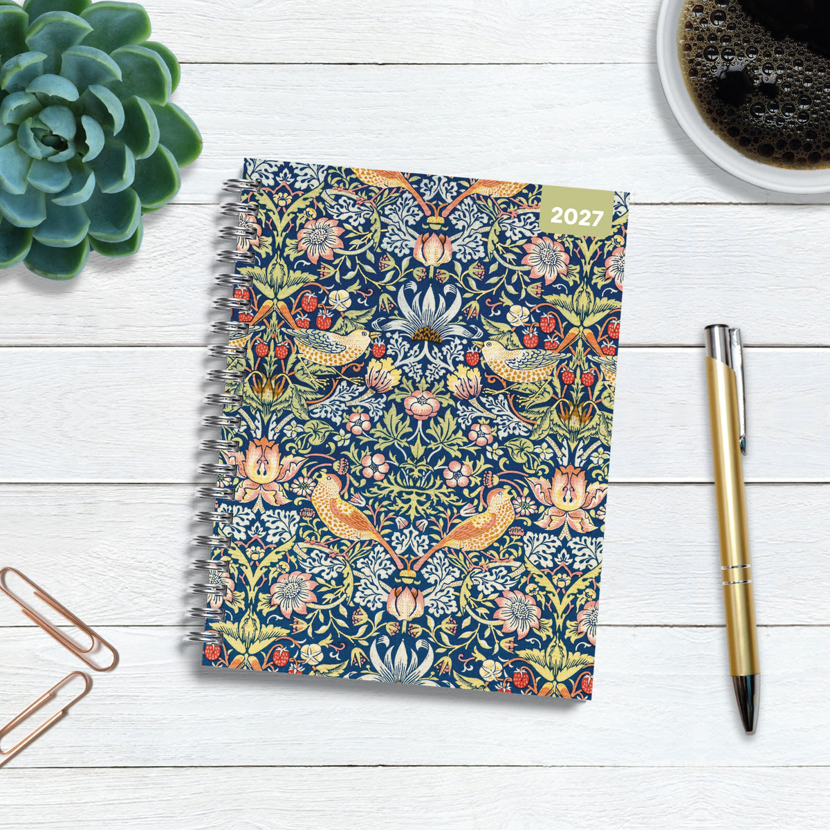 William Morris 2027 A5 Spiral Diary