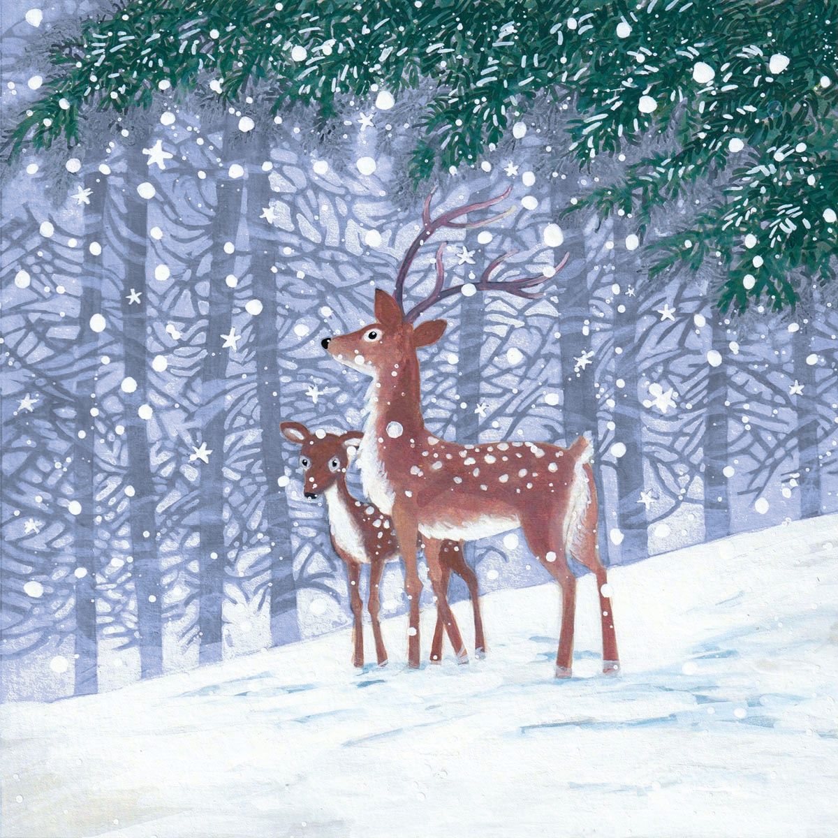 Deer in the Snow by Annabel Spenceley Pack of 5 Charity Christmas Cards