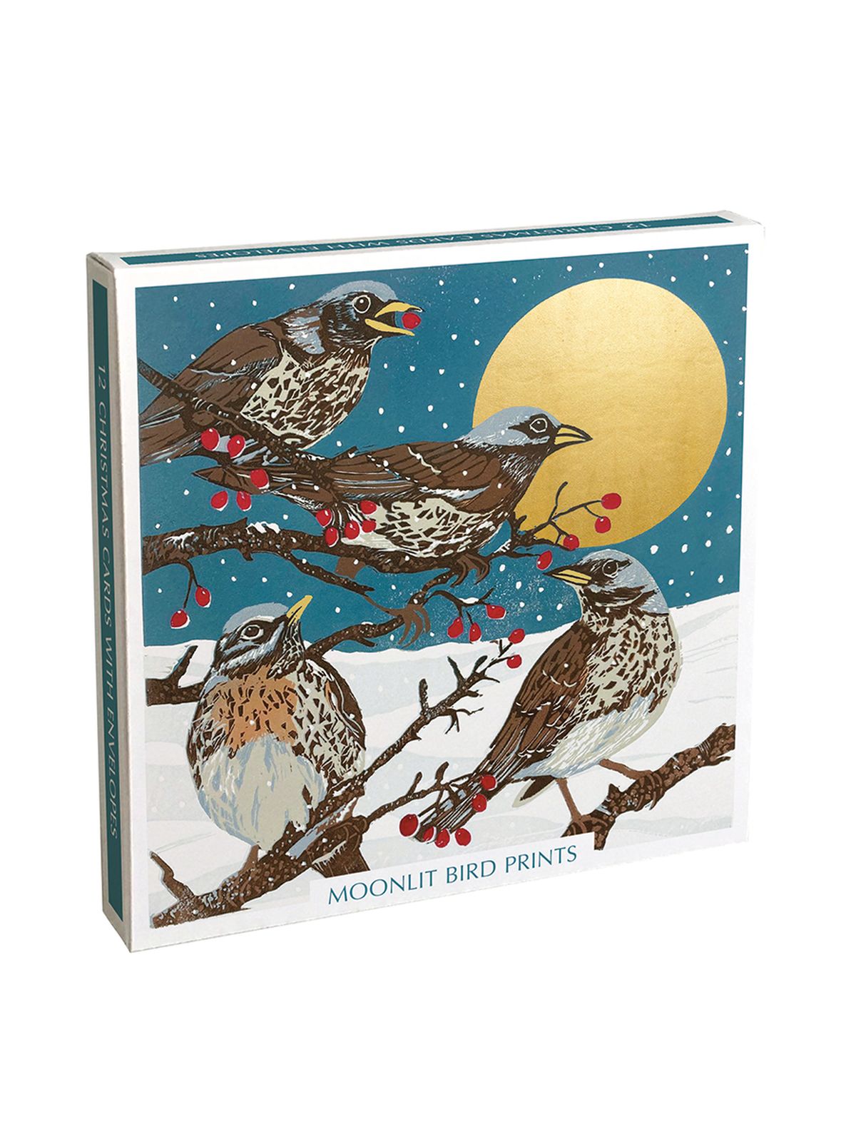 Moonlit Bird Prints by Sue Welfare Box of 12 Christmas Cards