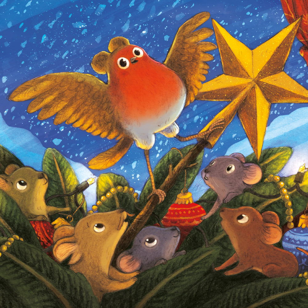 Robin Robin - The Chrim-Cross Star Box of 16 Christmas Cards