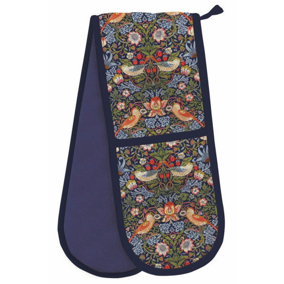 V&A William Morris Strawberry Thief Organic Cotton Double Oven Gloves - Bee's Emporium