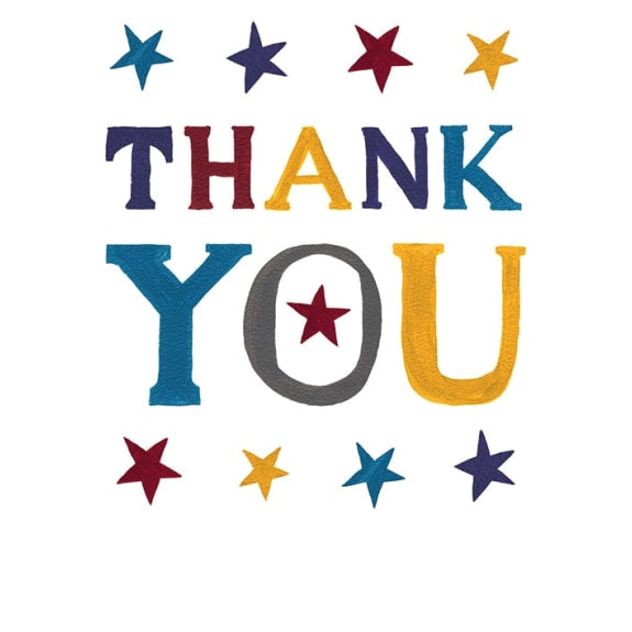 Thank You Stars Greeting Card with Envelope