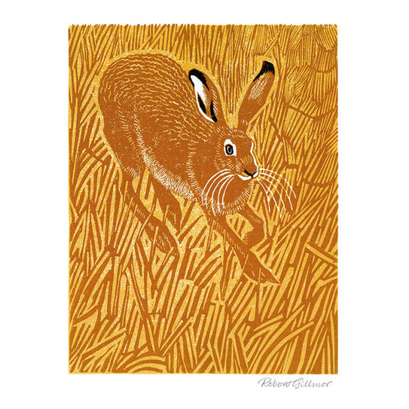 Stubble Hare by Robert Gillmor Blank Greeting Card with Envelope - Bee's Emporium