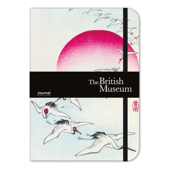 British Museum Cranes and the Rising Sun Elasticated Lined Journal - Bee's Emporium