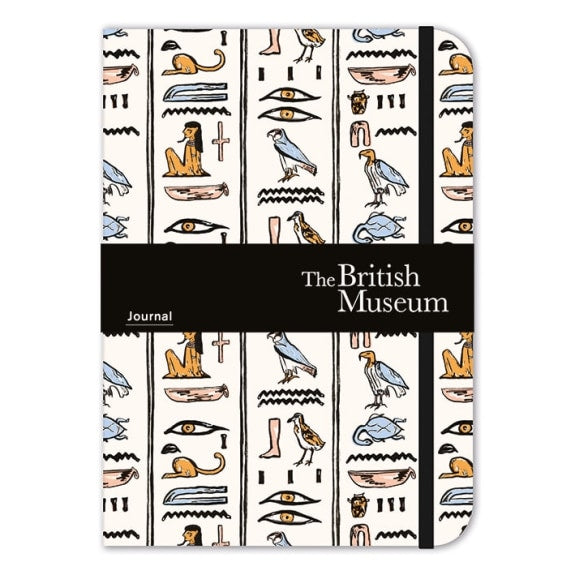 The British Museum Hieroglyphics Elasticated Lined Journal - Bee's Emporium