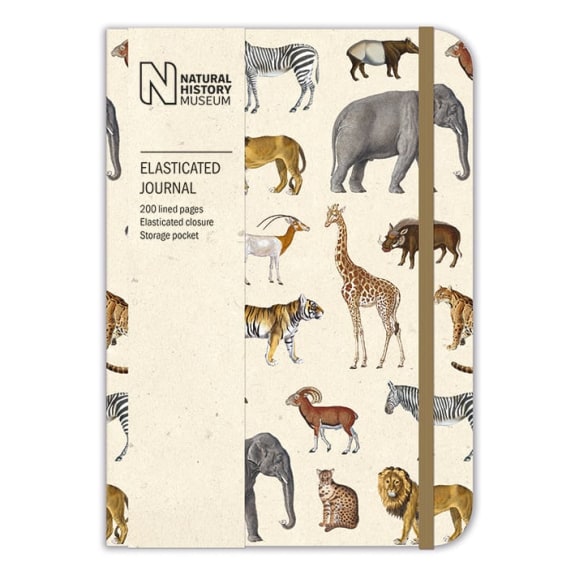 Natural History Museum Safari Animals Elasticated Lined Journal - Bee's Emporium