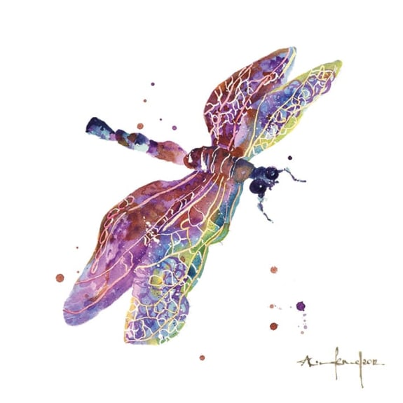Alison's Ark - Gossamer Dreams Dragonfly Blank Greeting Card with Envelope - Bee's Emporium