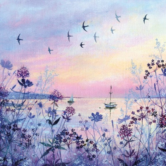 Coast and Country - Swifts at Sunset Blank Greeting Card with Envelope - Bee's Emporium