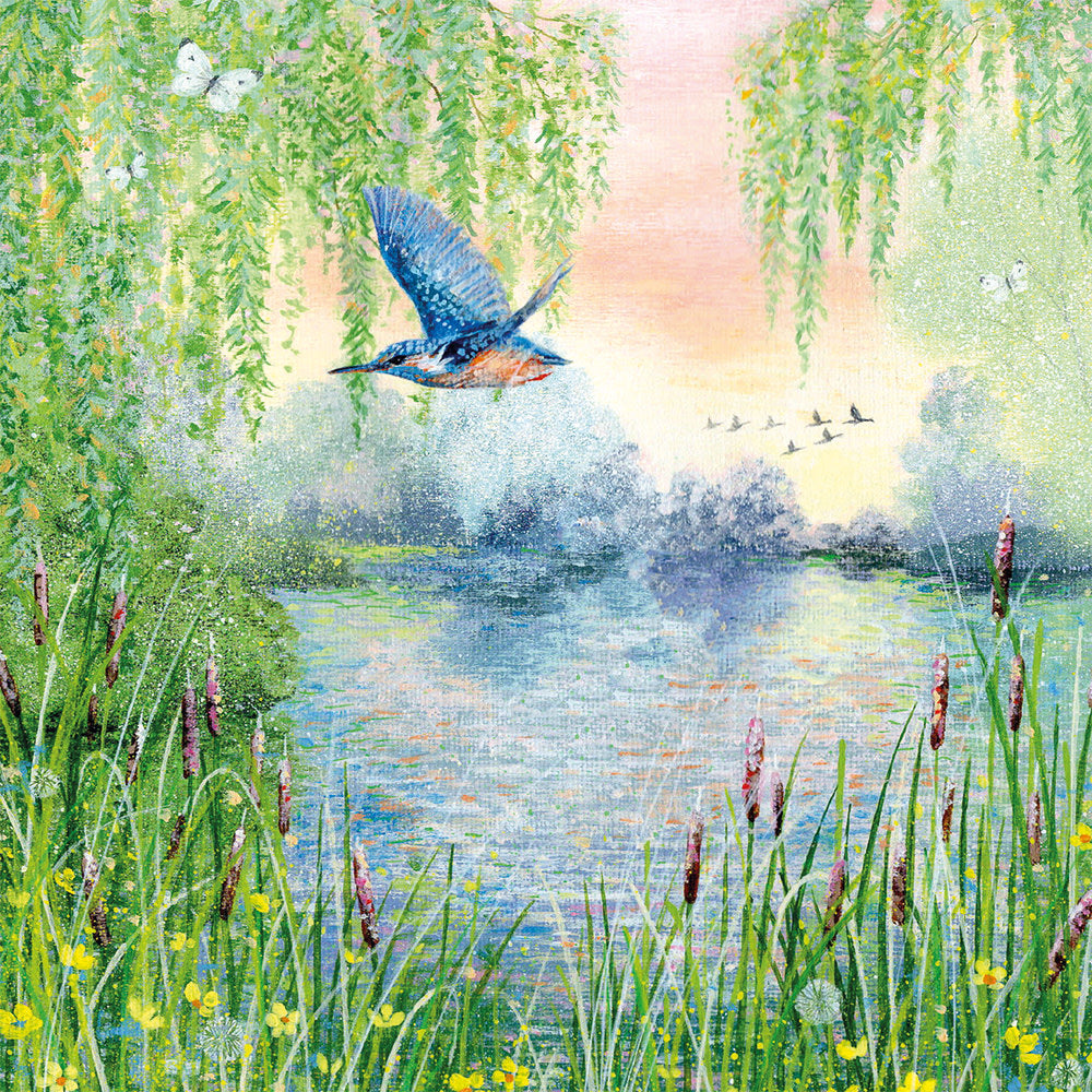 Coast and Country - Kingfisher Blank Greeting Card with Envelope - Bee's Emporium