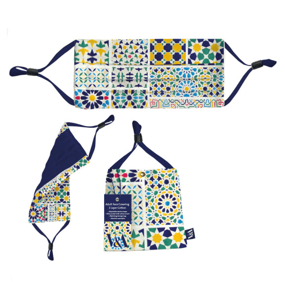 V&A Moresque No. 5 Adult 3 Layer Cotton Face Covering - Bee's Emporium