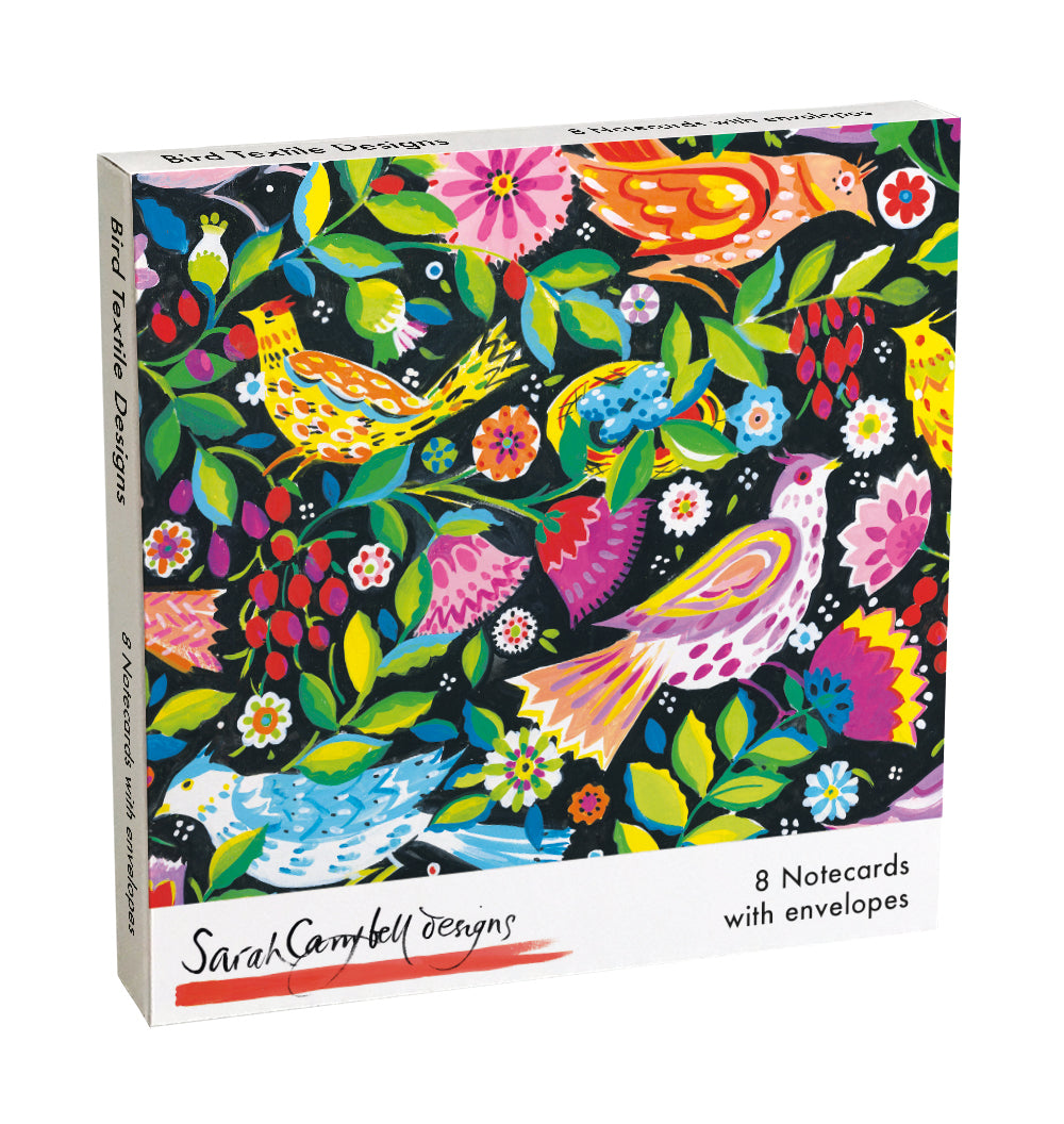 Sarah Campbell Designs Birds 8 Square Notecards Wallet - Bee's Emporium