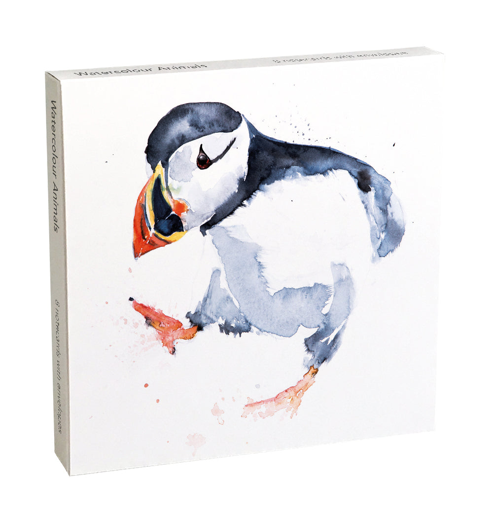 Watercolour Animals by Syman Kaye 8 Square Notecards Wallet - Bee's Emporium