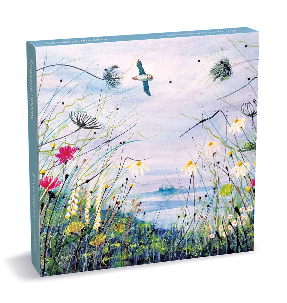 Seascape Blooms 8 Square Notecards Wallet - Bee's Emporium