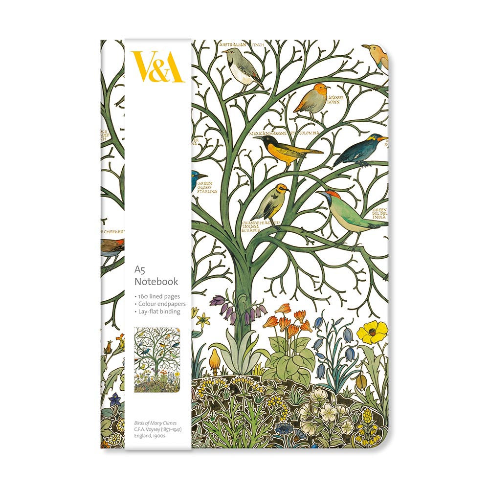 V&A Birds of Many Climes A5 Notebook - Bee's Emporium