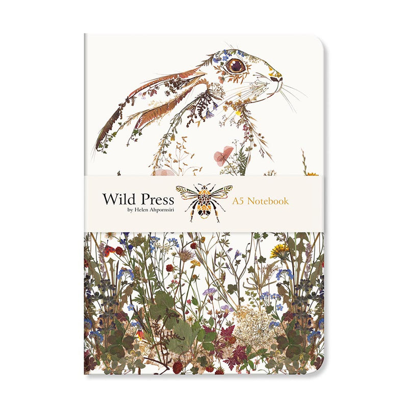 Wild Press by Helen Ahpornsiri - Wildflower Hare A5 Notebook