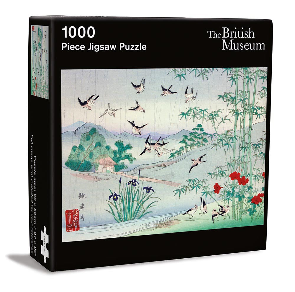 The British Museum Sparrows and Bamboo in the Rain 1000 Piece Jigsaw Puzzle - Bee's Emporium