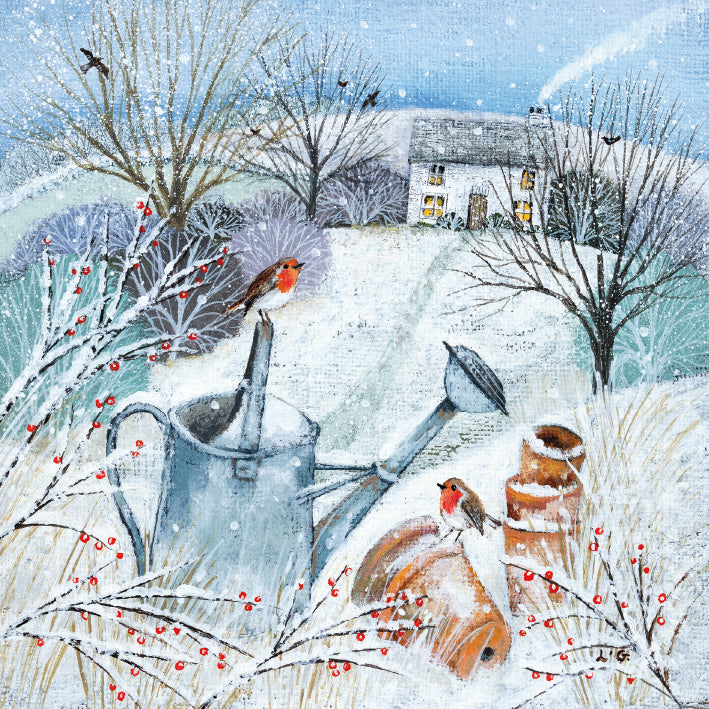 Cottage in the Snow by Lucy Grossmith Pack of 5 Charity Christmas Cards