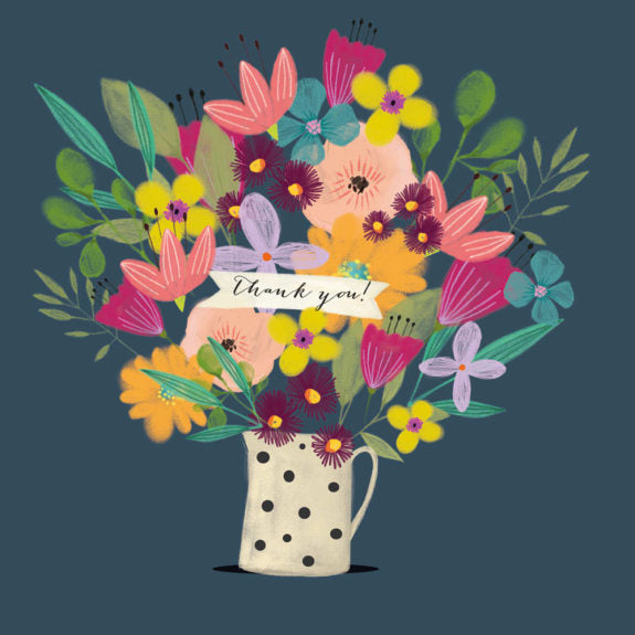 Thank You - Flowers Blank Greeting Card with Envelope - Bee's Emporium